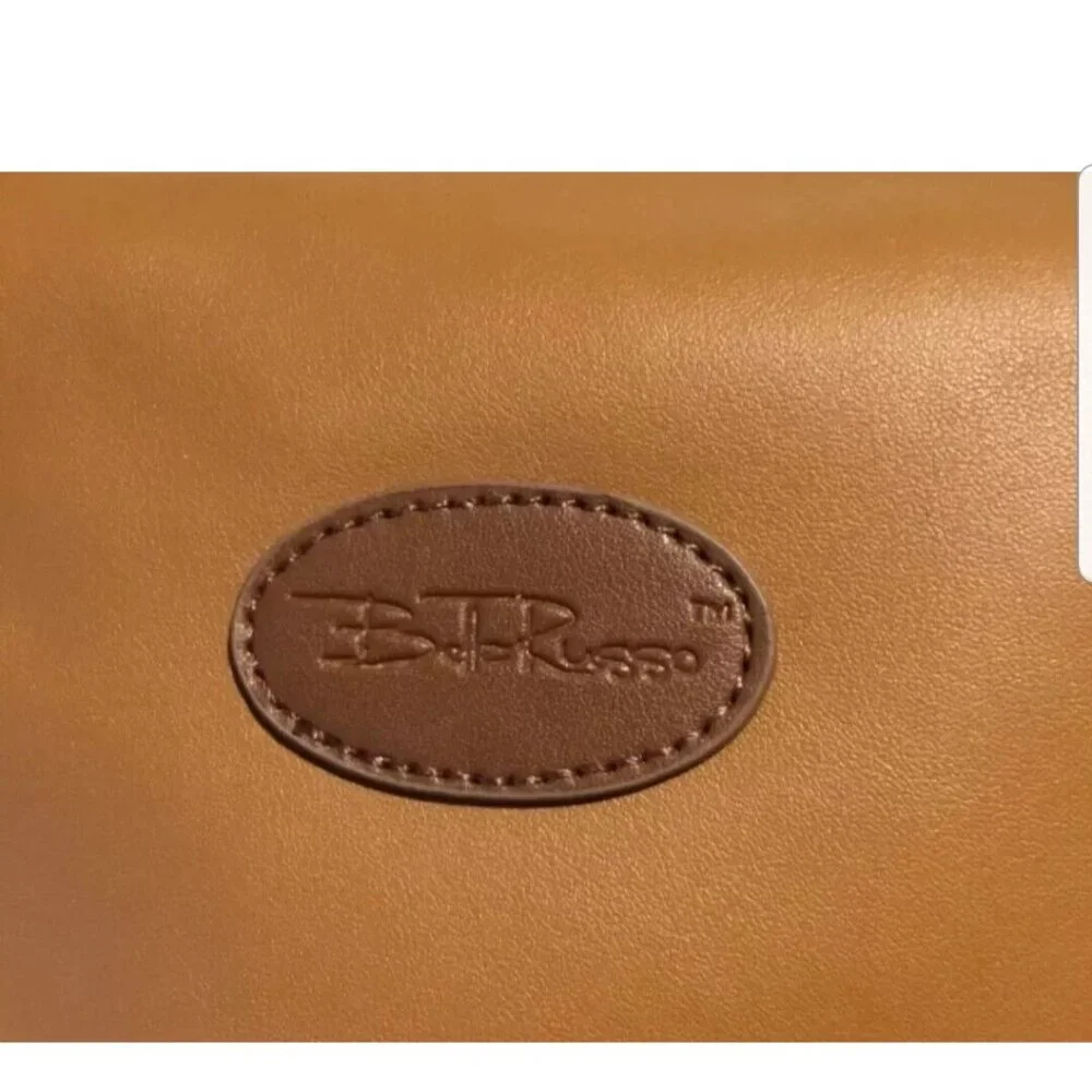 Bella Russo Brown Faux Leather Sachel Overnight Bag 19x10x7